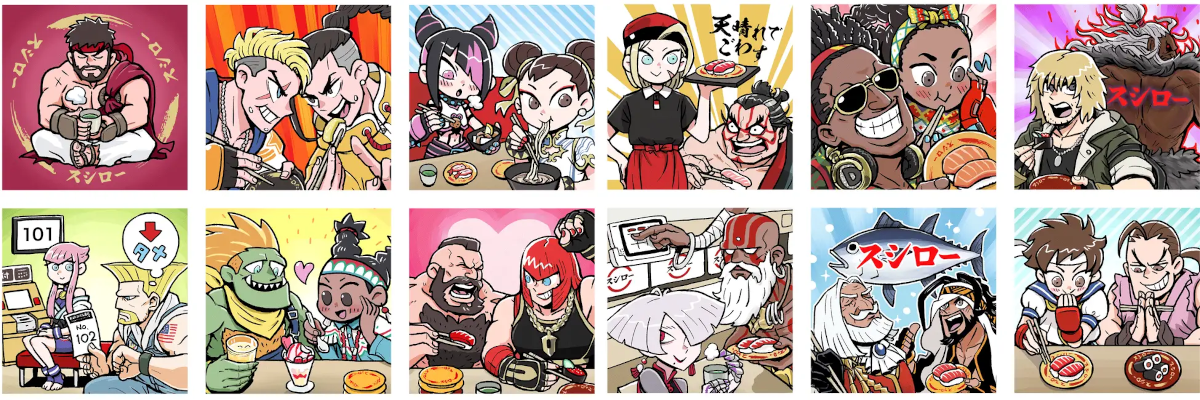 Street Fighter Sushiro collaboration - SF6 stickers