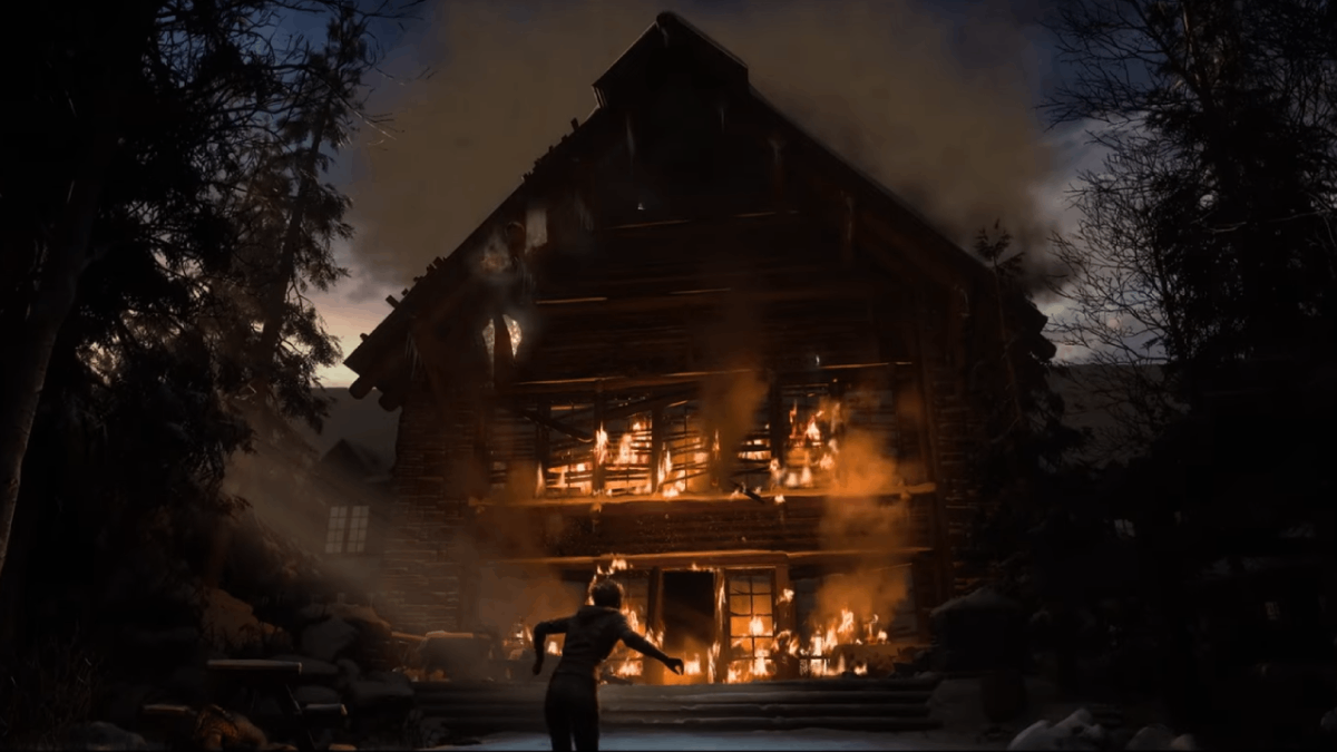 Until Dawn Remaster Cabin on Fire